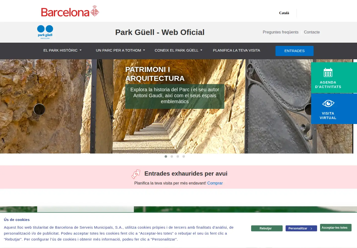 Captured homepage of parkguell.cat in the current scan