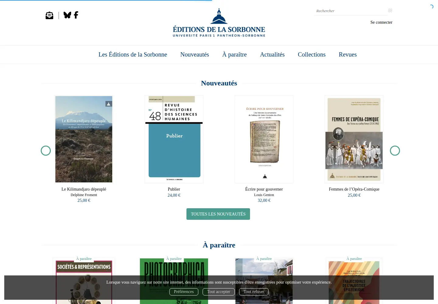 Screenshot of editionsdelasorbonne.fr