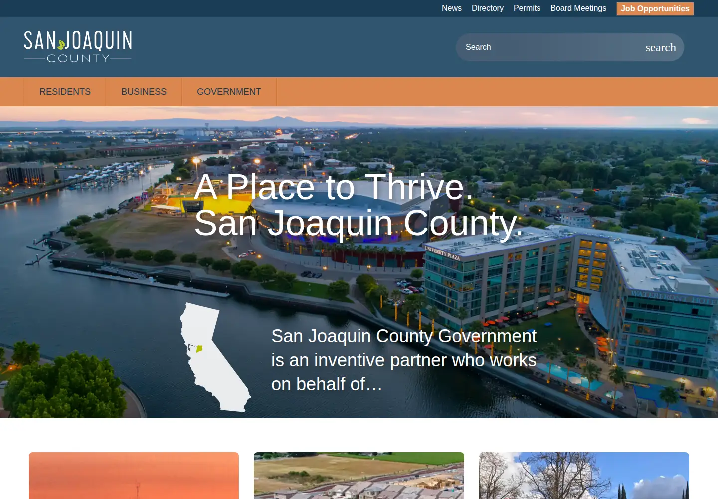 Captured homepage of sjgov.org in the current scan
