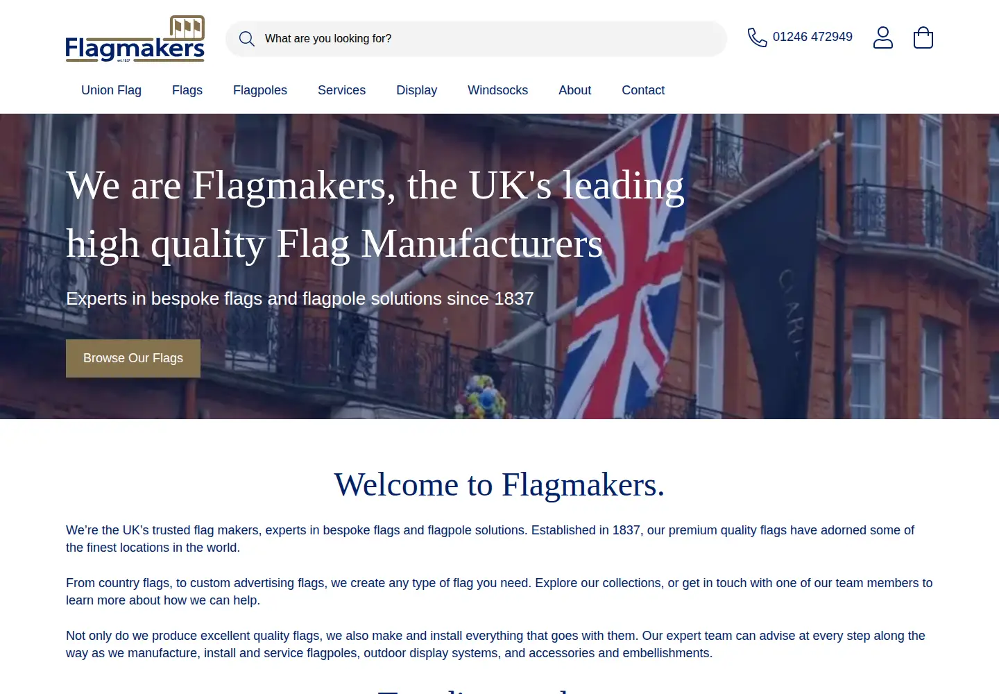 Screenshot of flagmakers.co.uk
