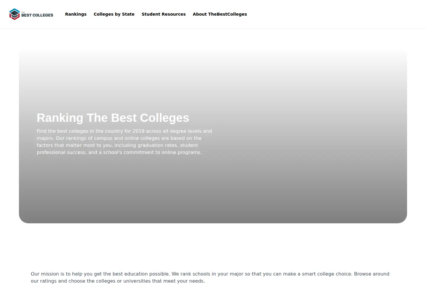 Screenshot of thebestcolleges.org