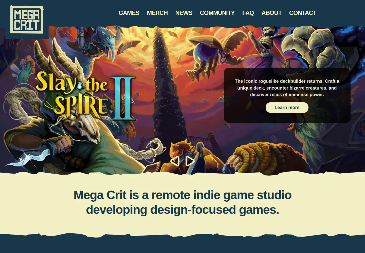 Screenshot of megacrit.com