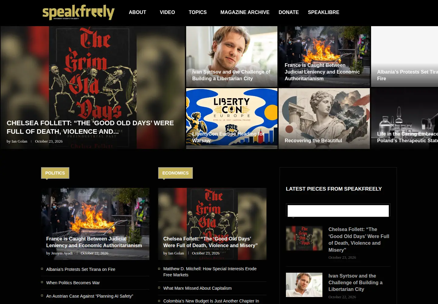 Screenshot of wespeakfreely.org