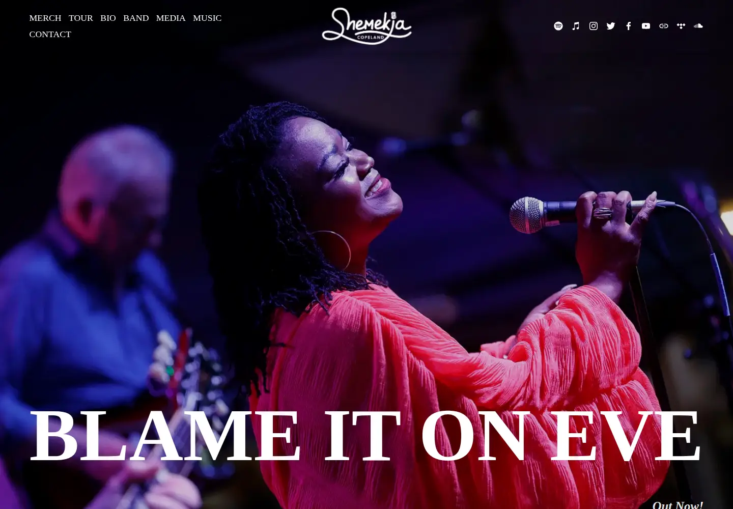 Captured homepage of shemekiacopeland.com in the current scan