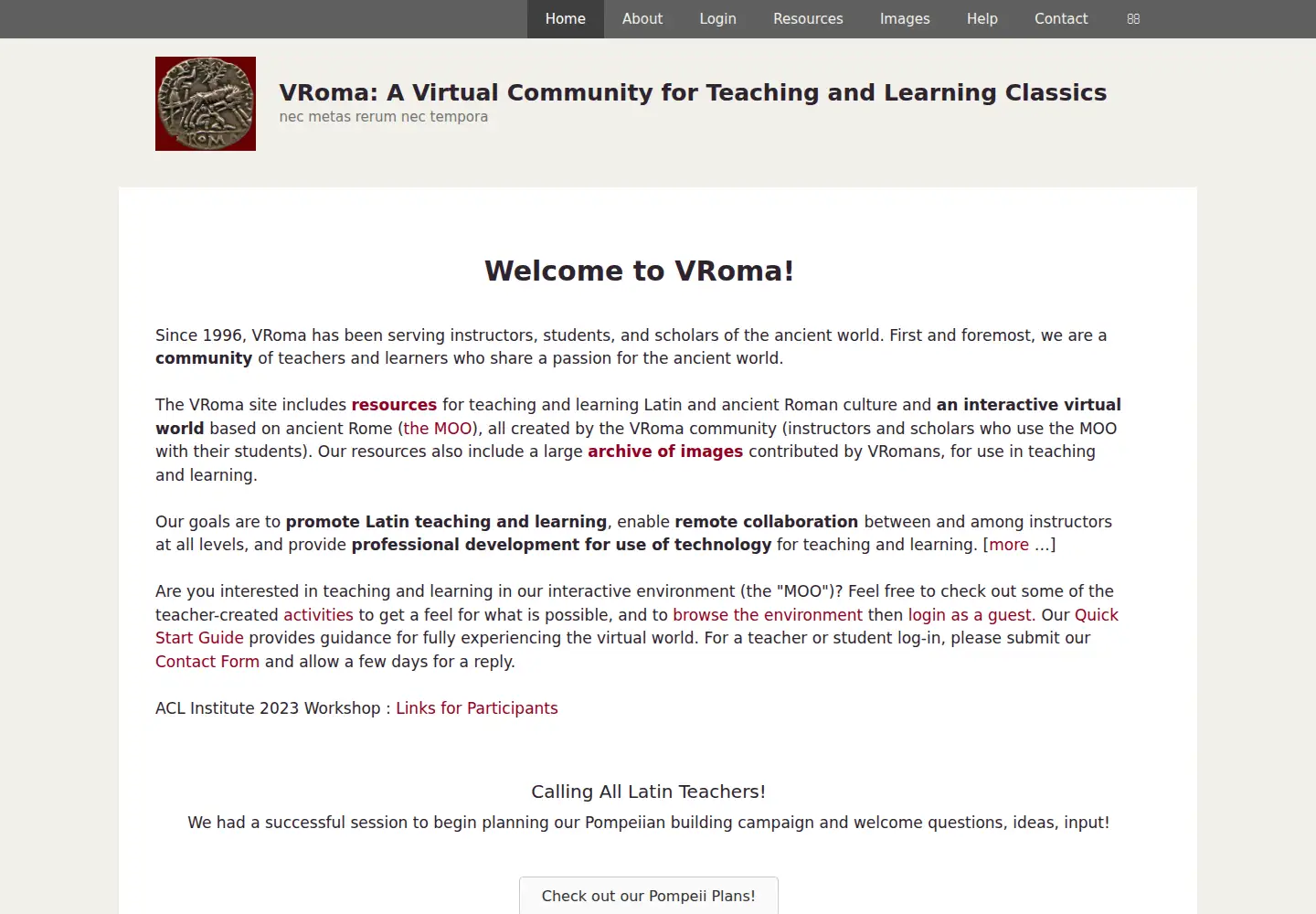 Screenshot of vroma.org