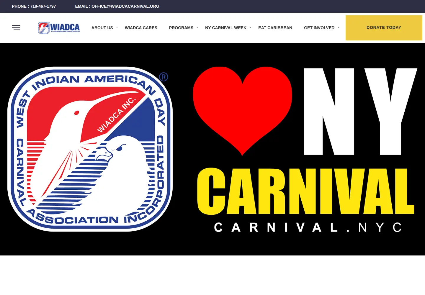 Captured homepage of wiadcacarnival.org in the current scan
