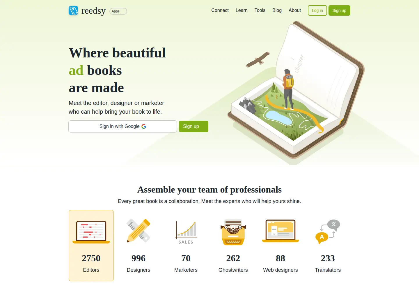 Screenshot of reedsy.com