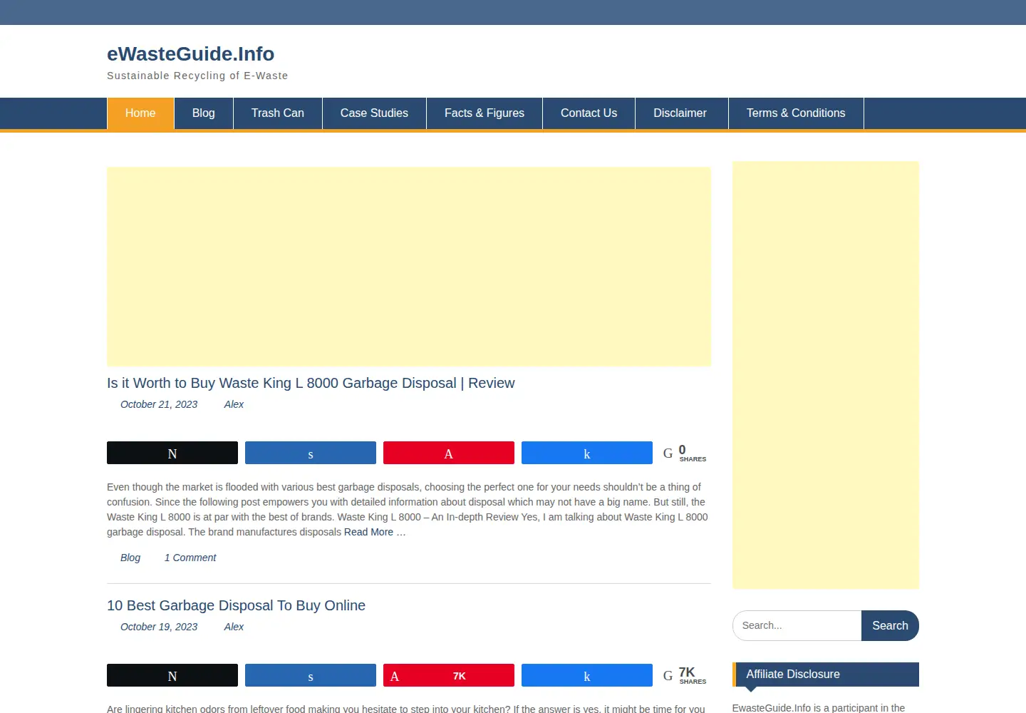 Screenshot of ewasteguide.info