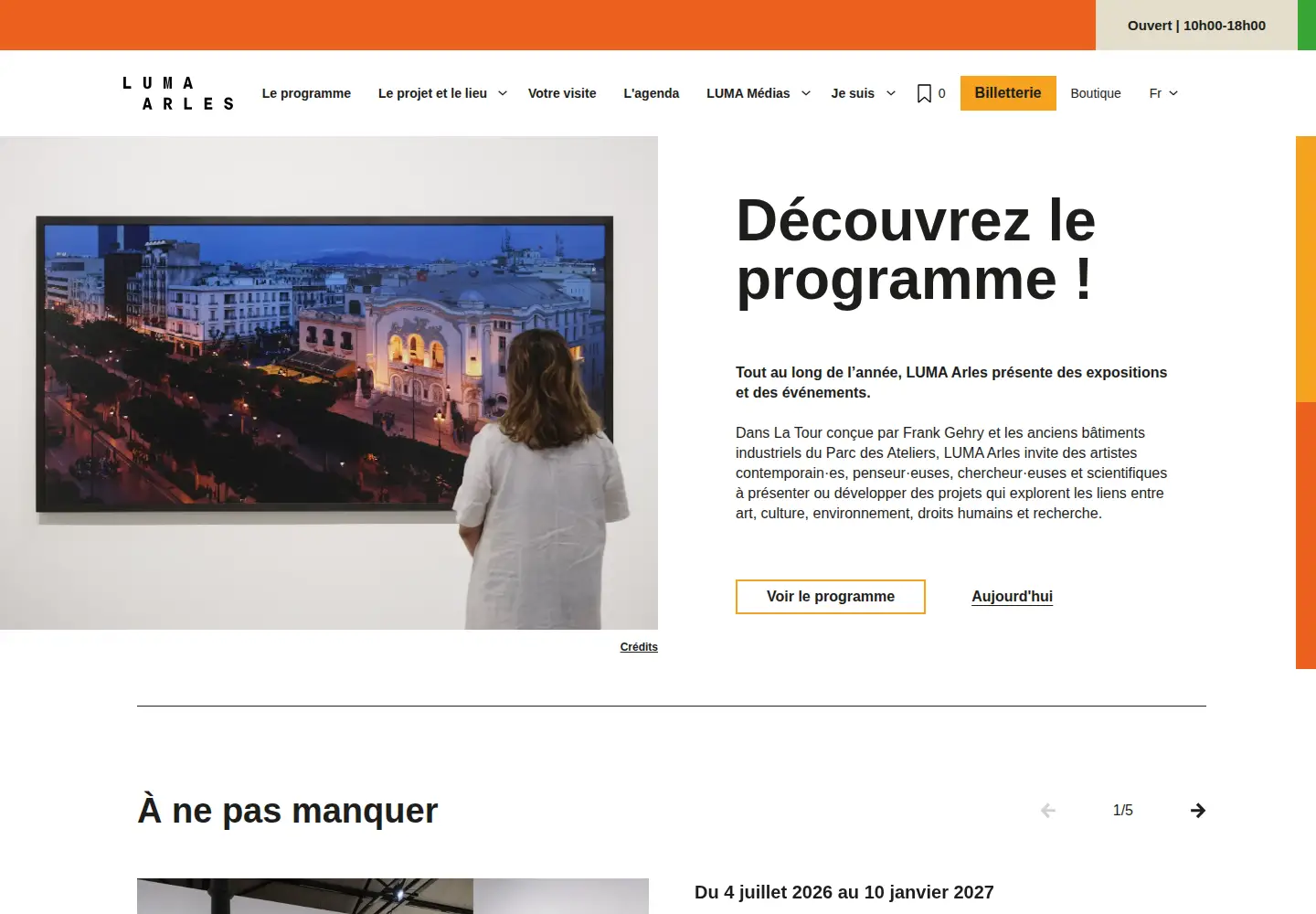 Screenshot of luma-arles.org