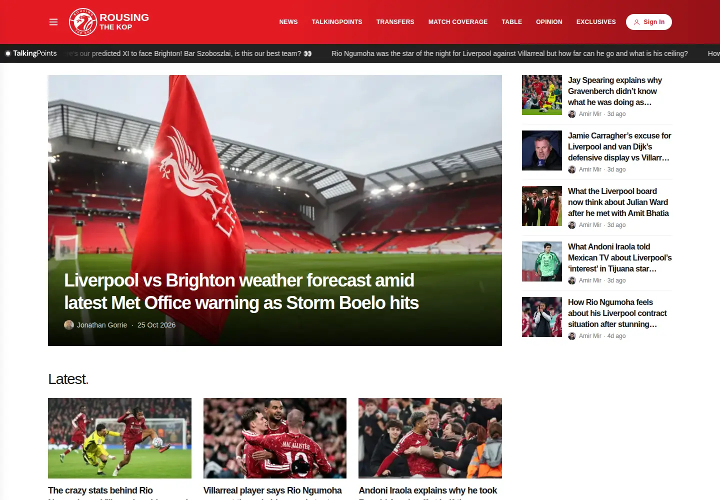 Captured homepage of rousingthekop.com in the current scan
