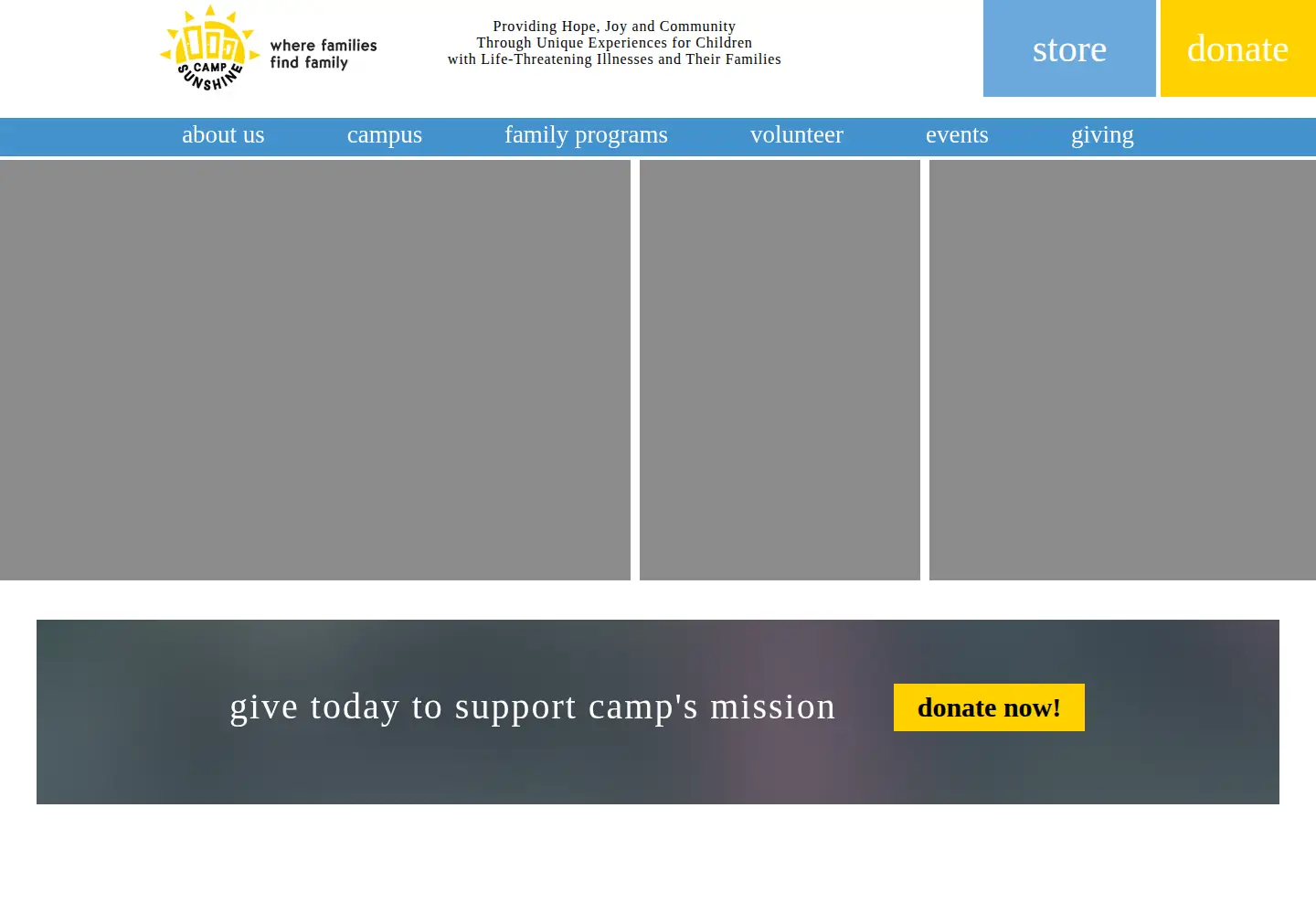 Screenshot of campsunshine.org