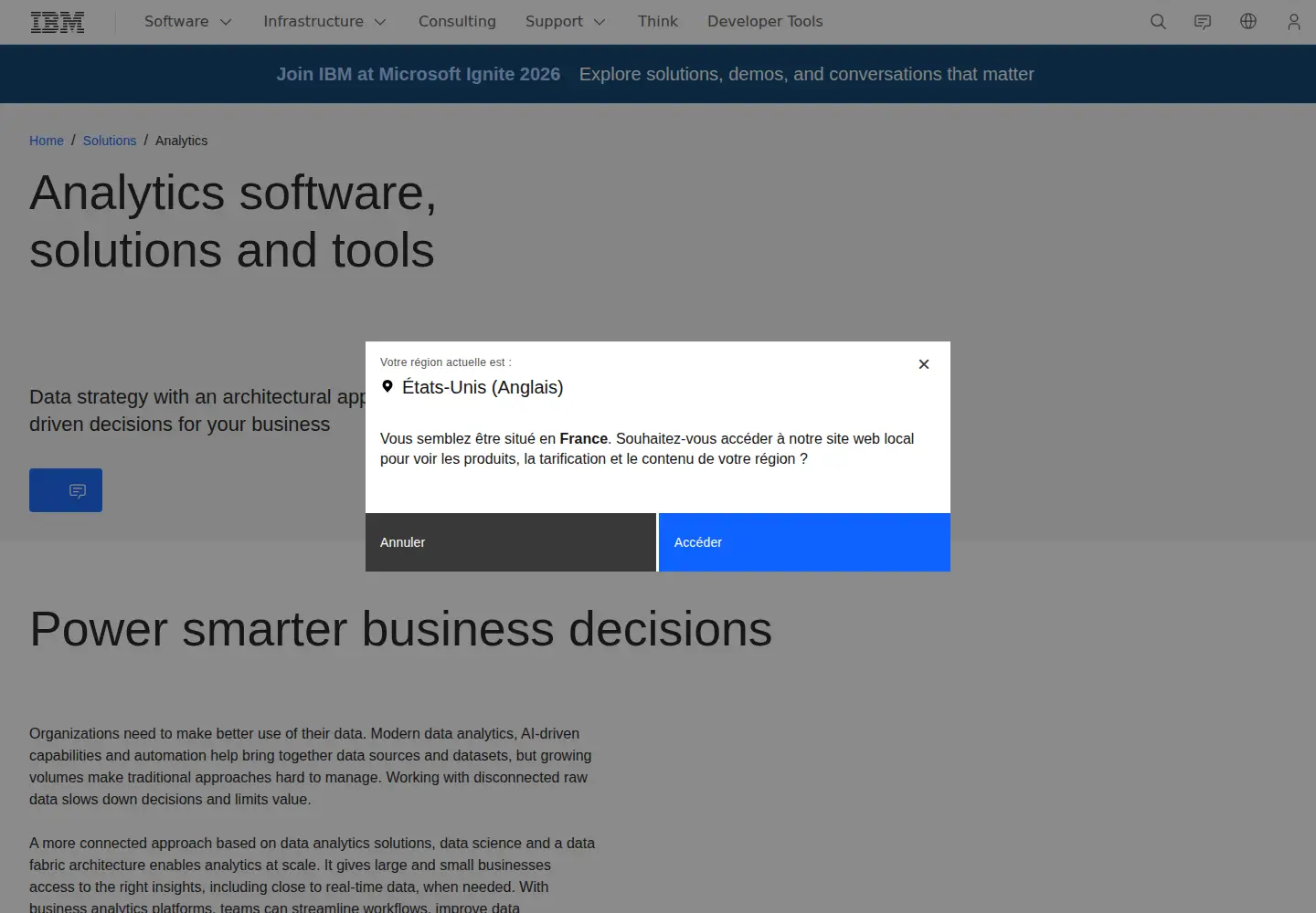 Captured homepage of cognos.com in the current scan