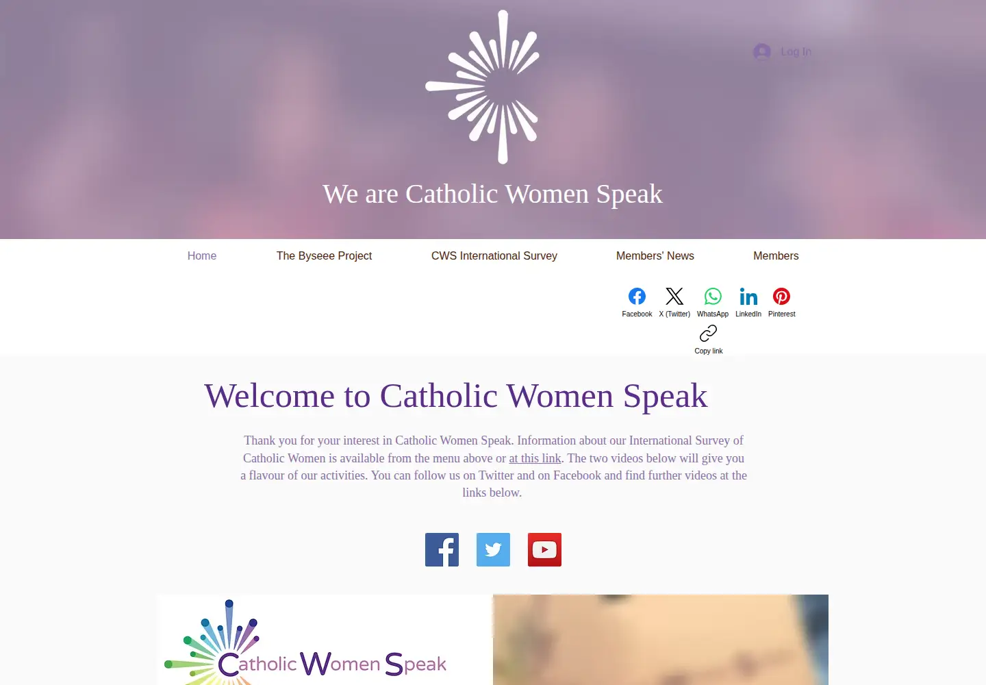 Captured homepage of catholicwomenspeak.com in the current scan