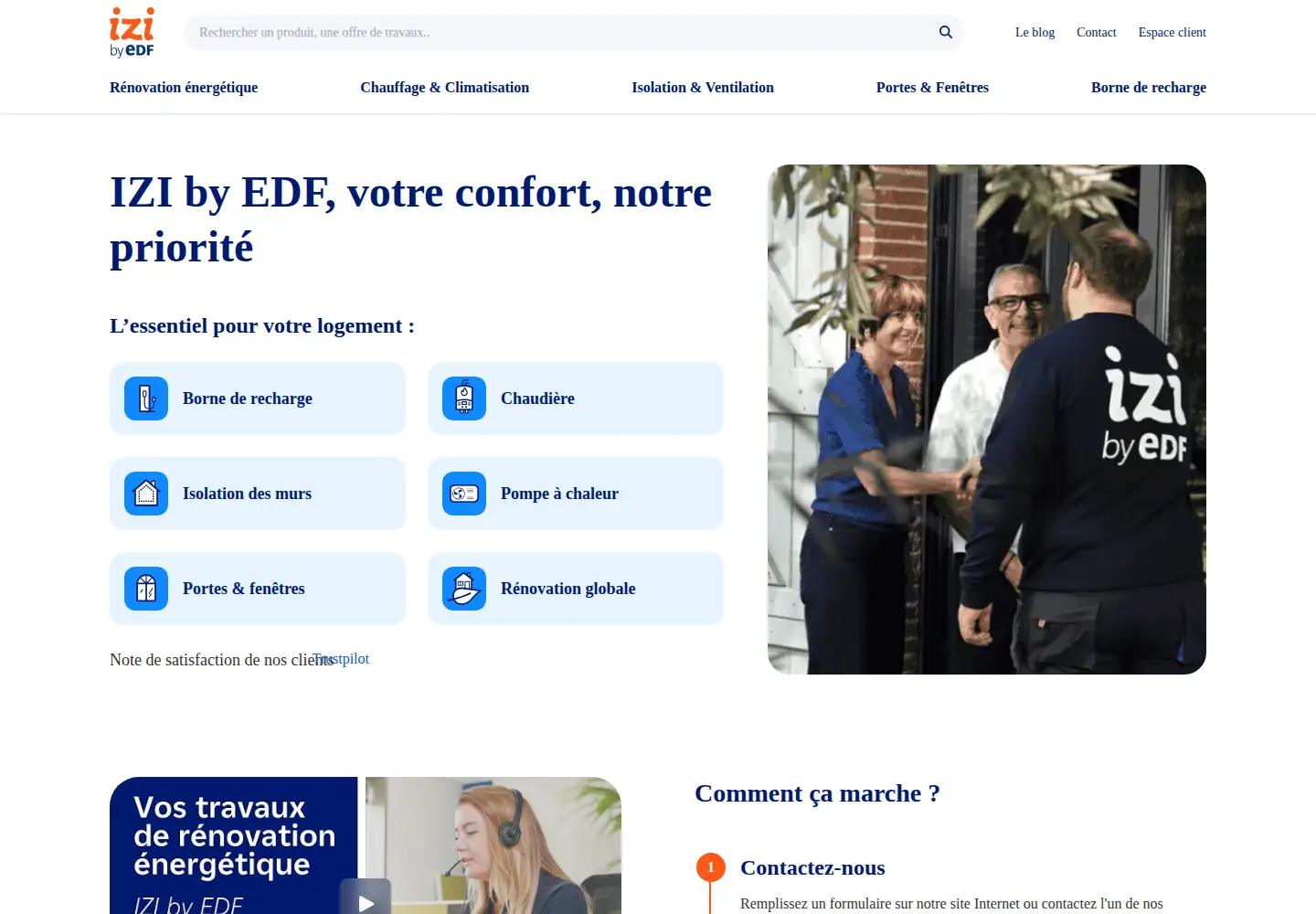 Captured homepage of izi-by-edf.fr in the current scan