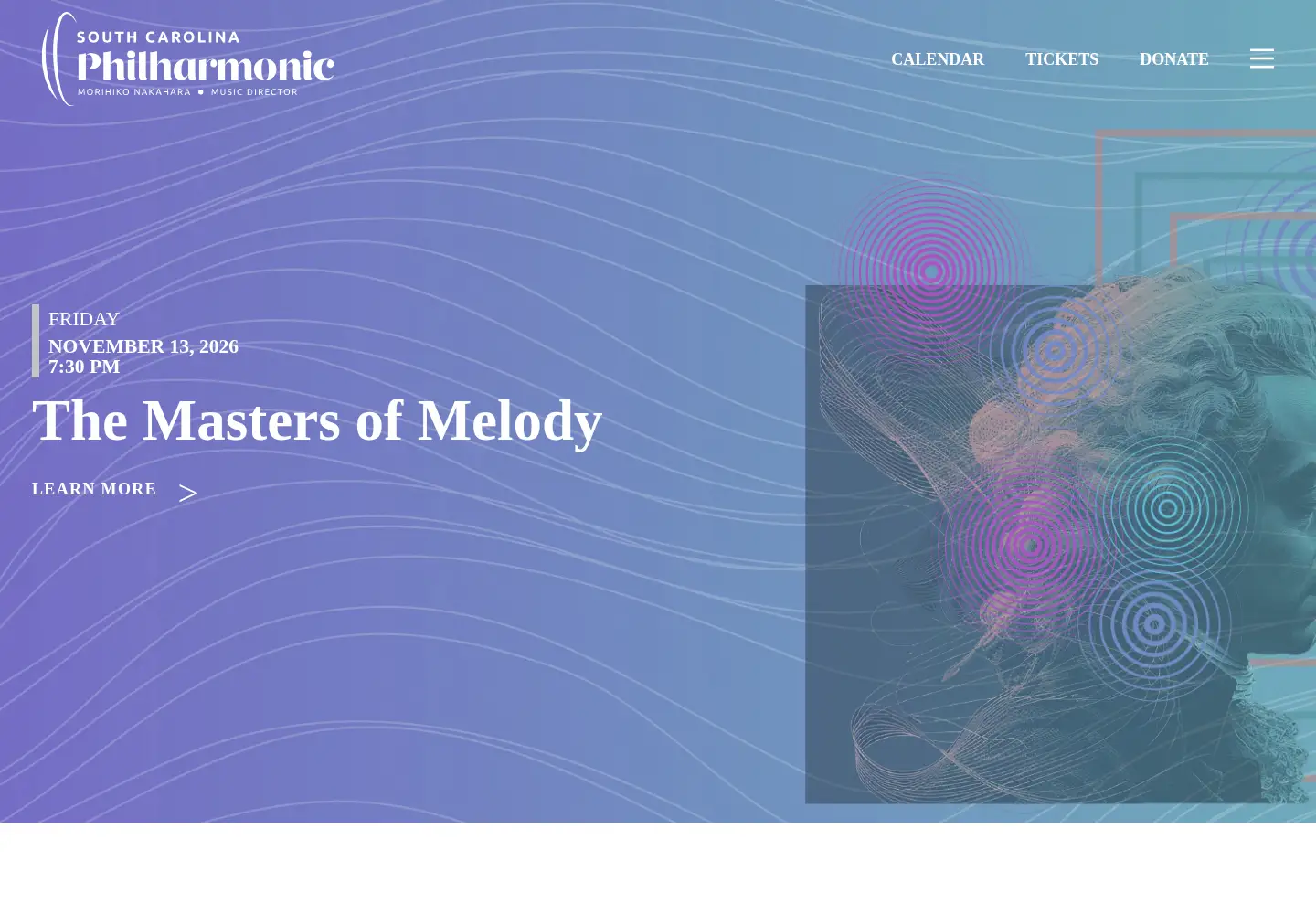 Screenshot of scphilharmonic.com
