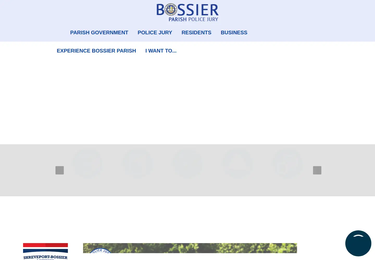 Captured homepage of bossierparishla.gov in the current scan
