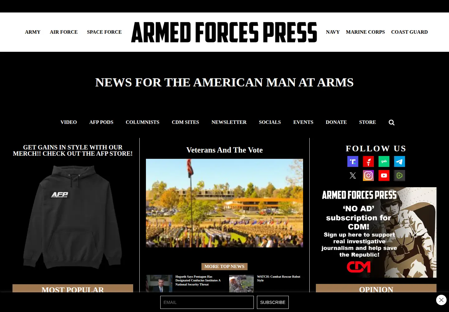 Screenshot of armedforces.press