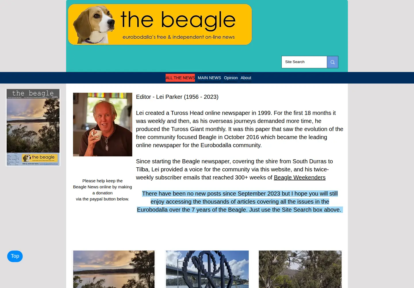 Screenshot of beagleweekly.com.au