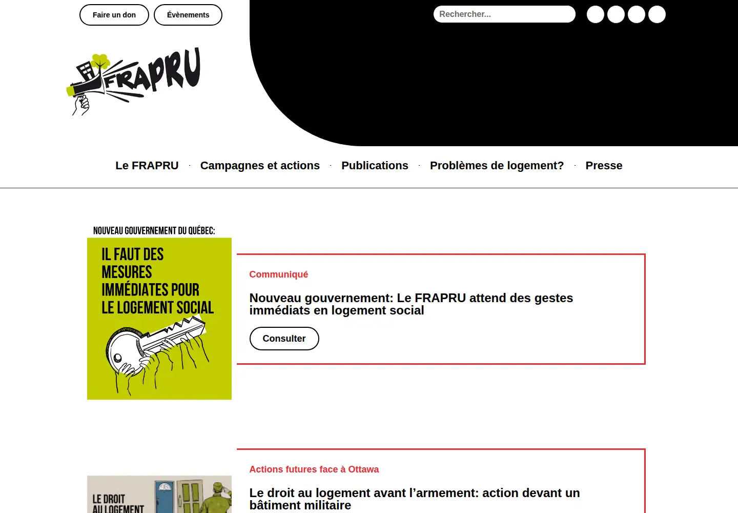 Screenshot of frapru.qc.ca