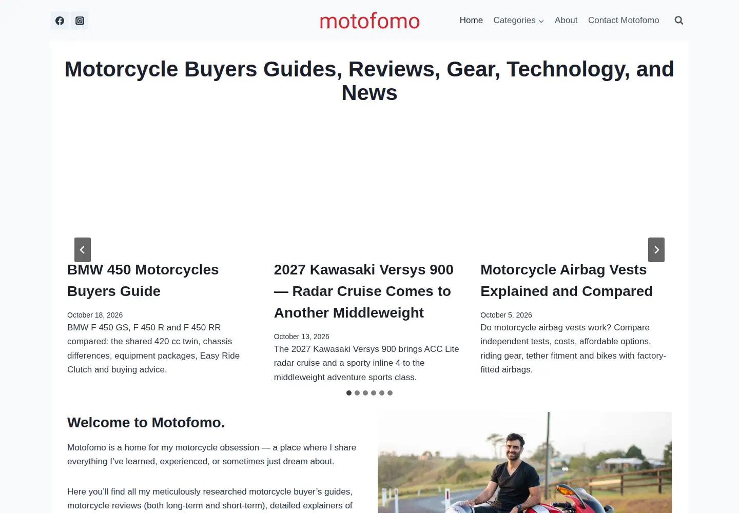 Captured homepage of motofomo.com in the current scan