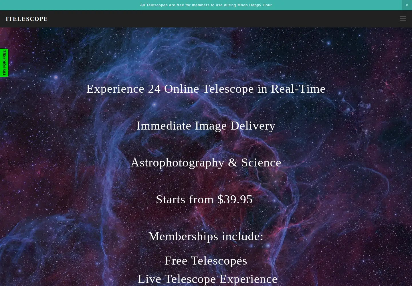 Screenshot of itelescope.net
