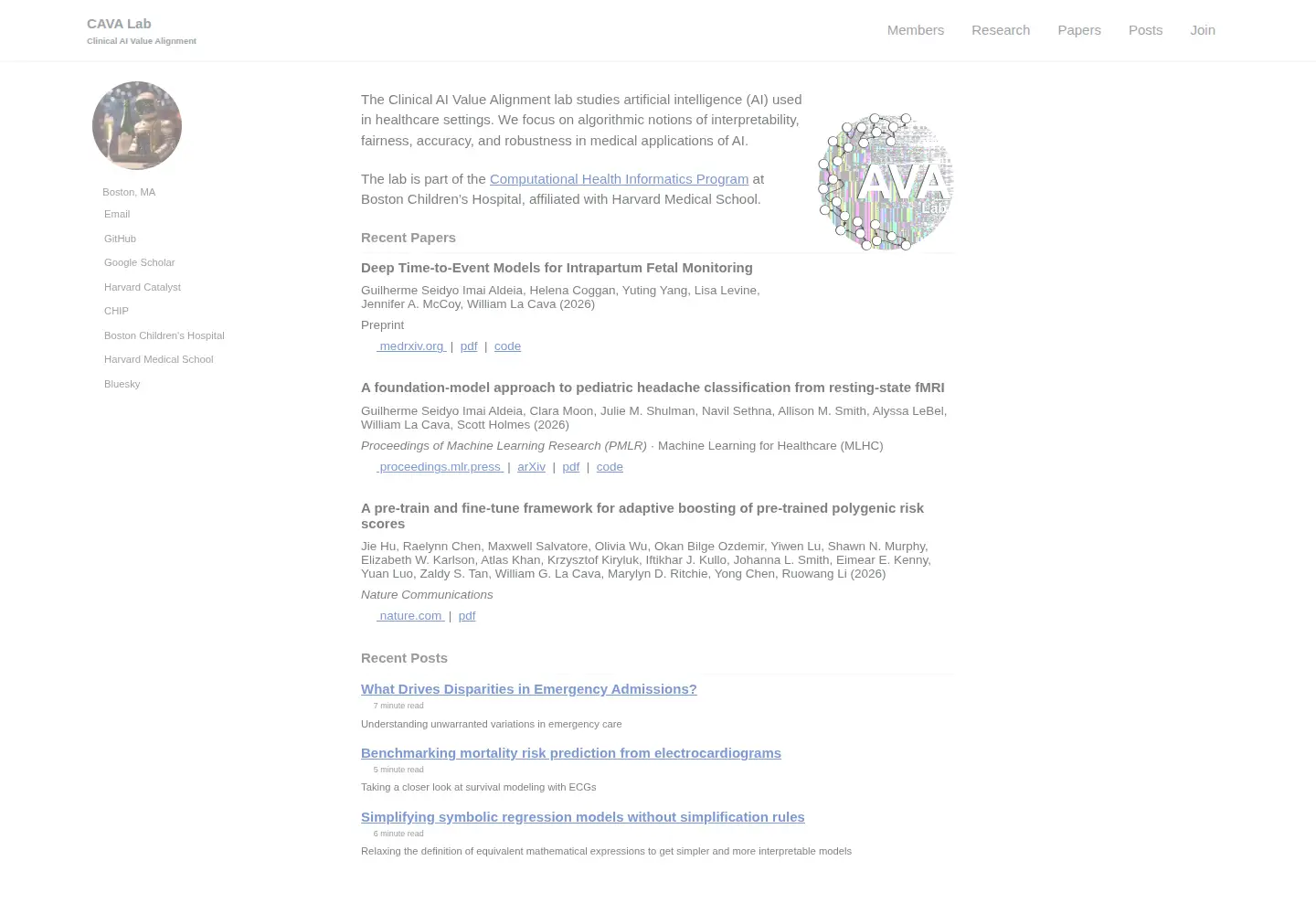 Screenshot of cavalab.org