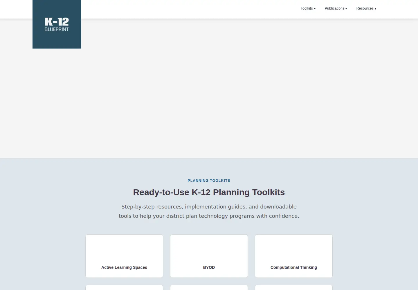 Captured homepage of k12blueprint.com in the current scan