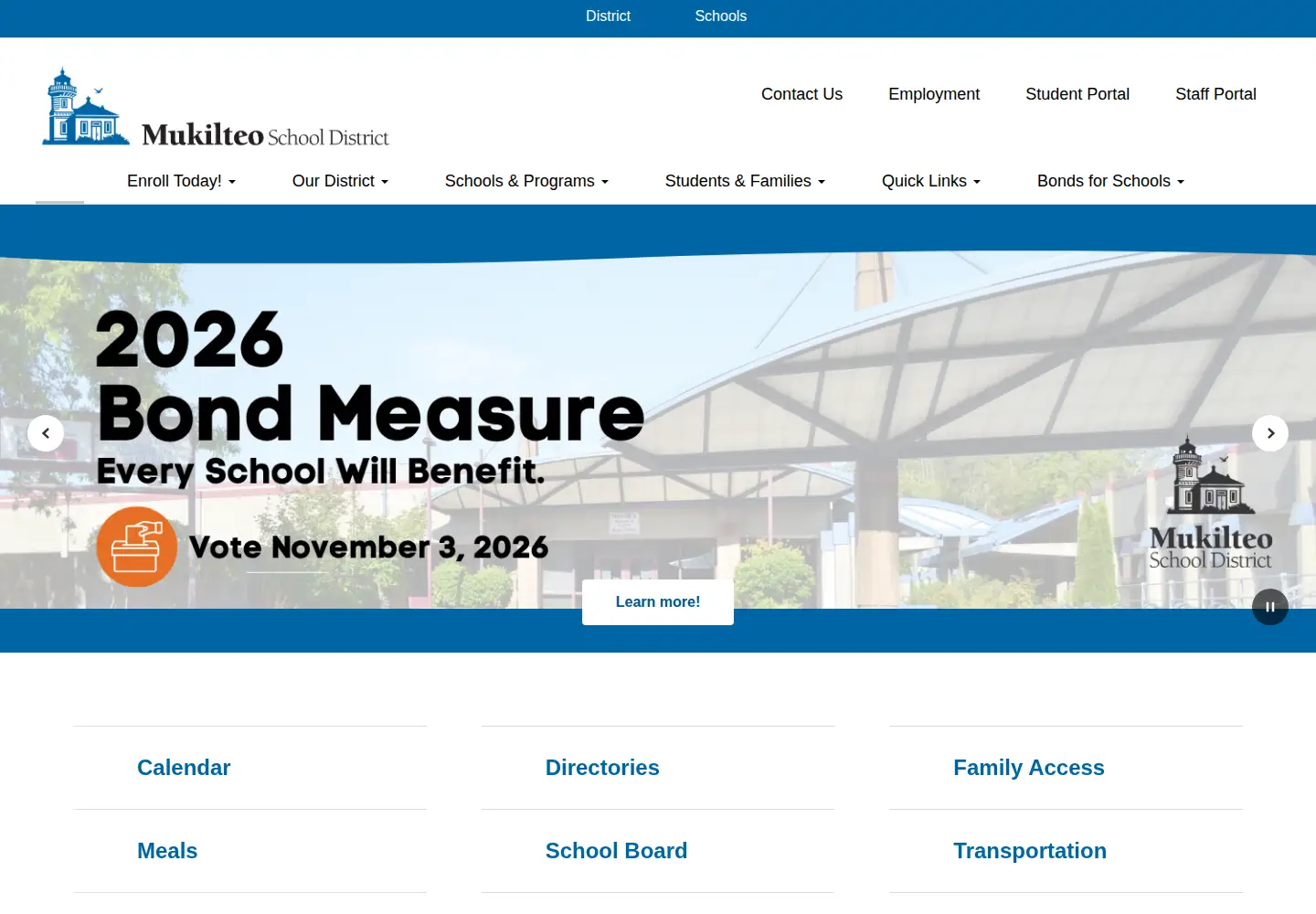 Screenshot of mukilteoschools.org