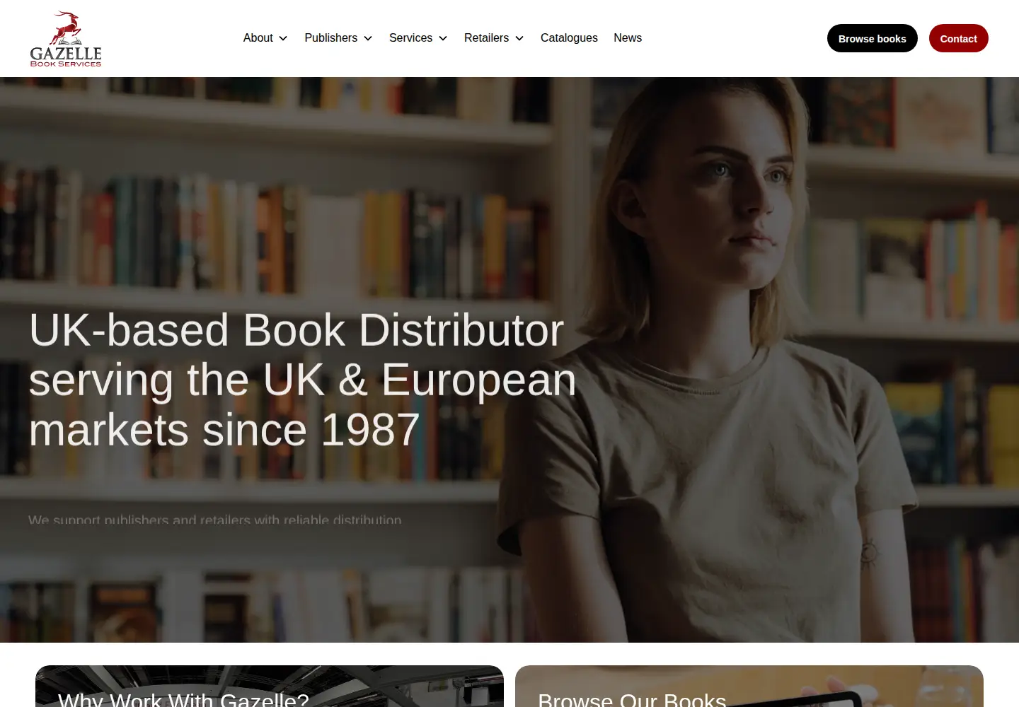 Screenshot of gazellebookservices.co.uk