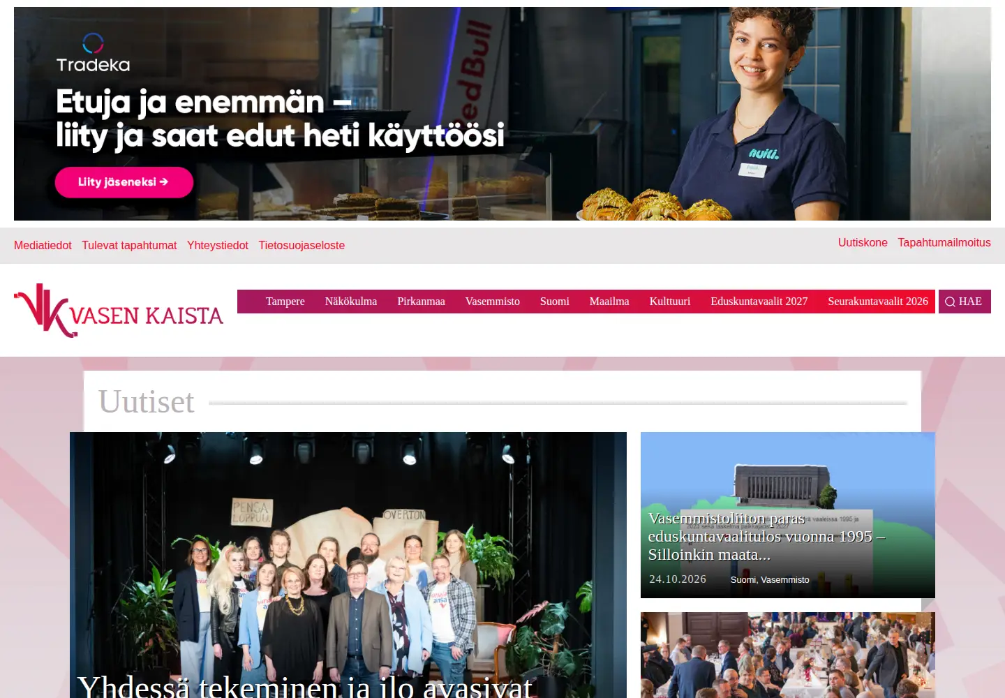 Captured homepage of vasenkaista.fi in the current scan