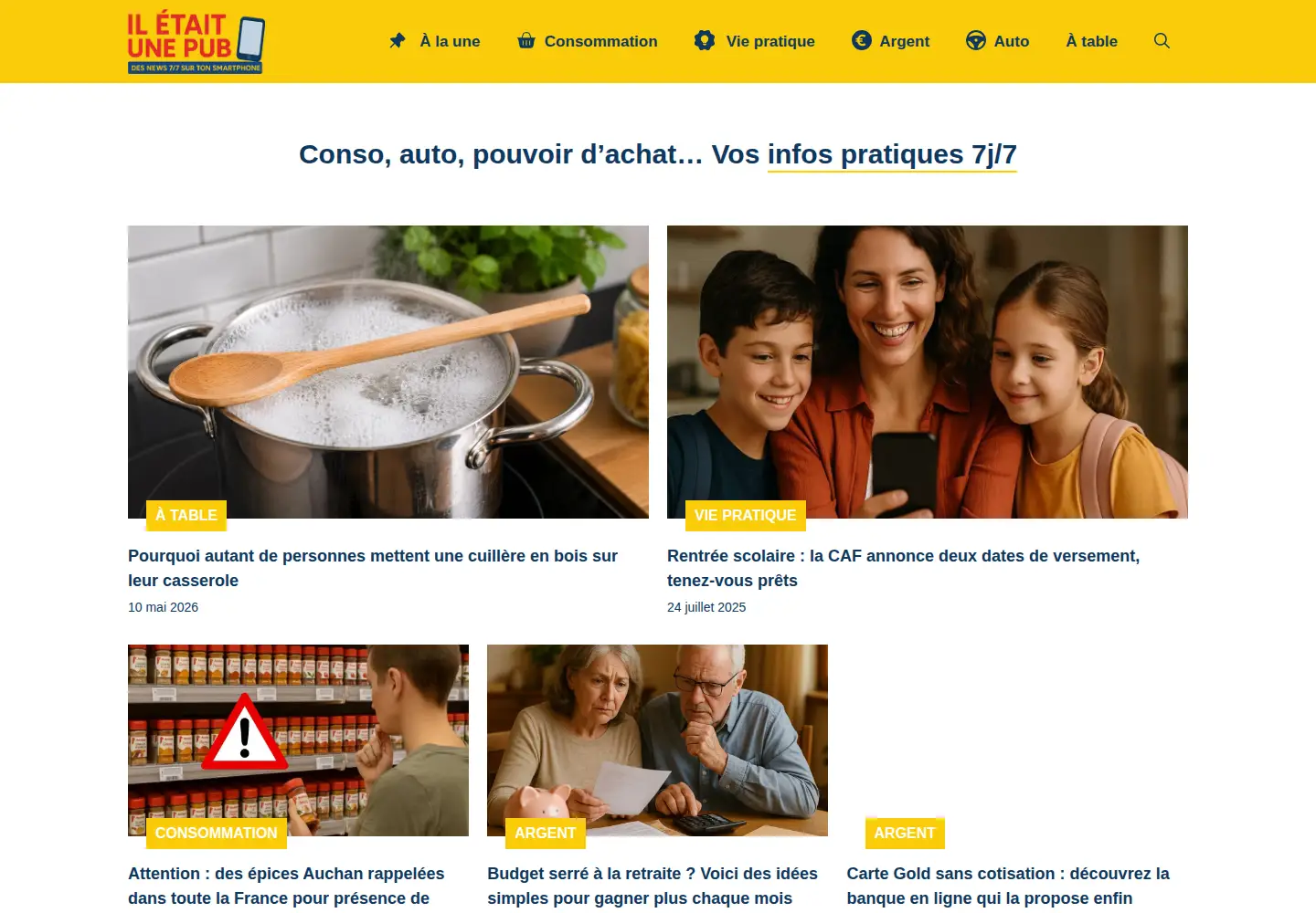 Captured homepage of iletaitunepub.fr in the current scan