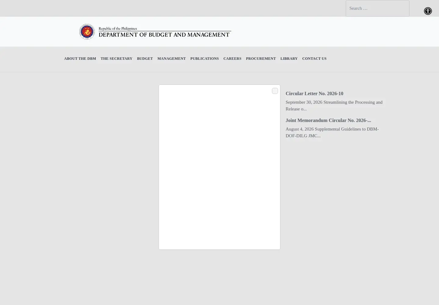 Screenshot of dbm.gov.ph
