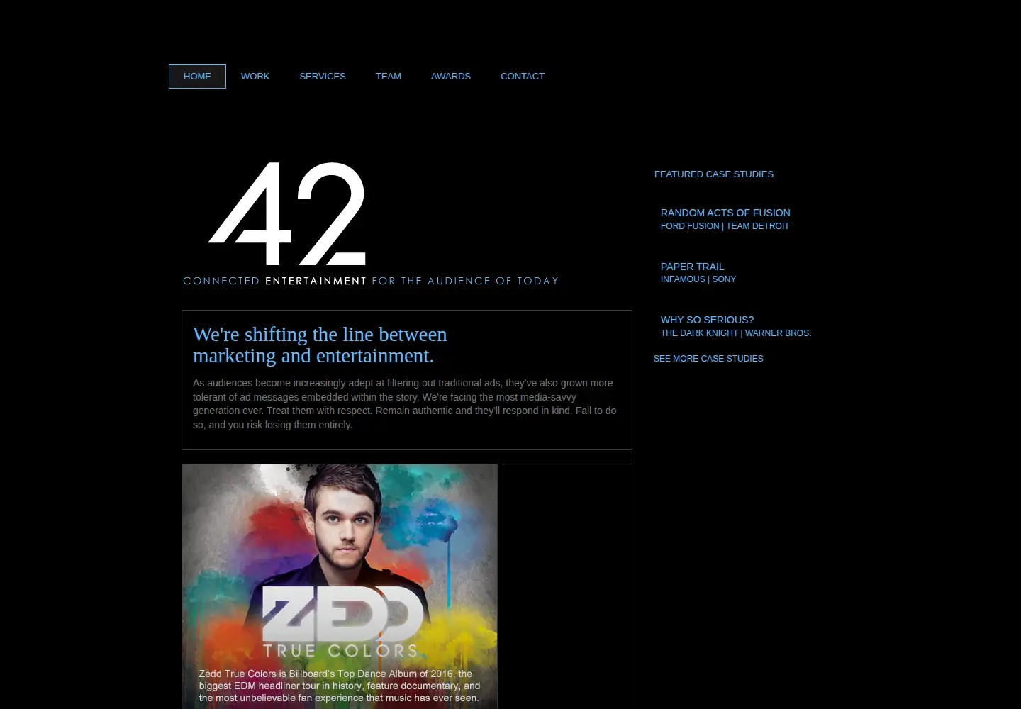 Screenshot of 42entertainment.com