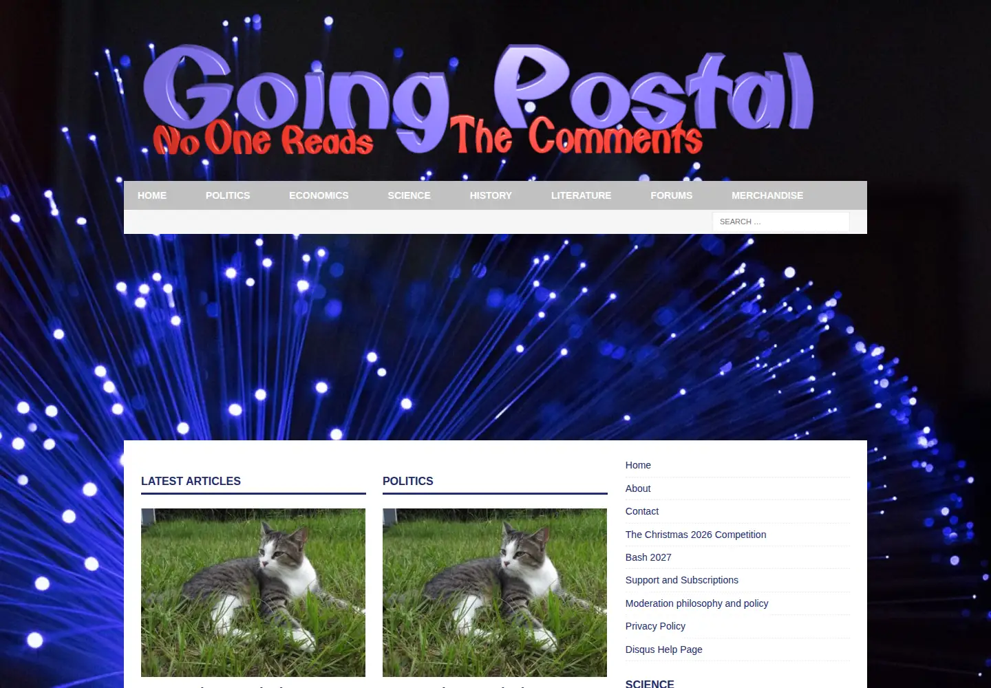 Captured homepage of going-postal.com in the current scan