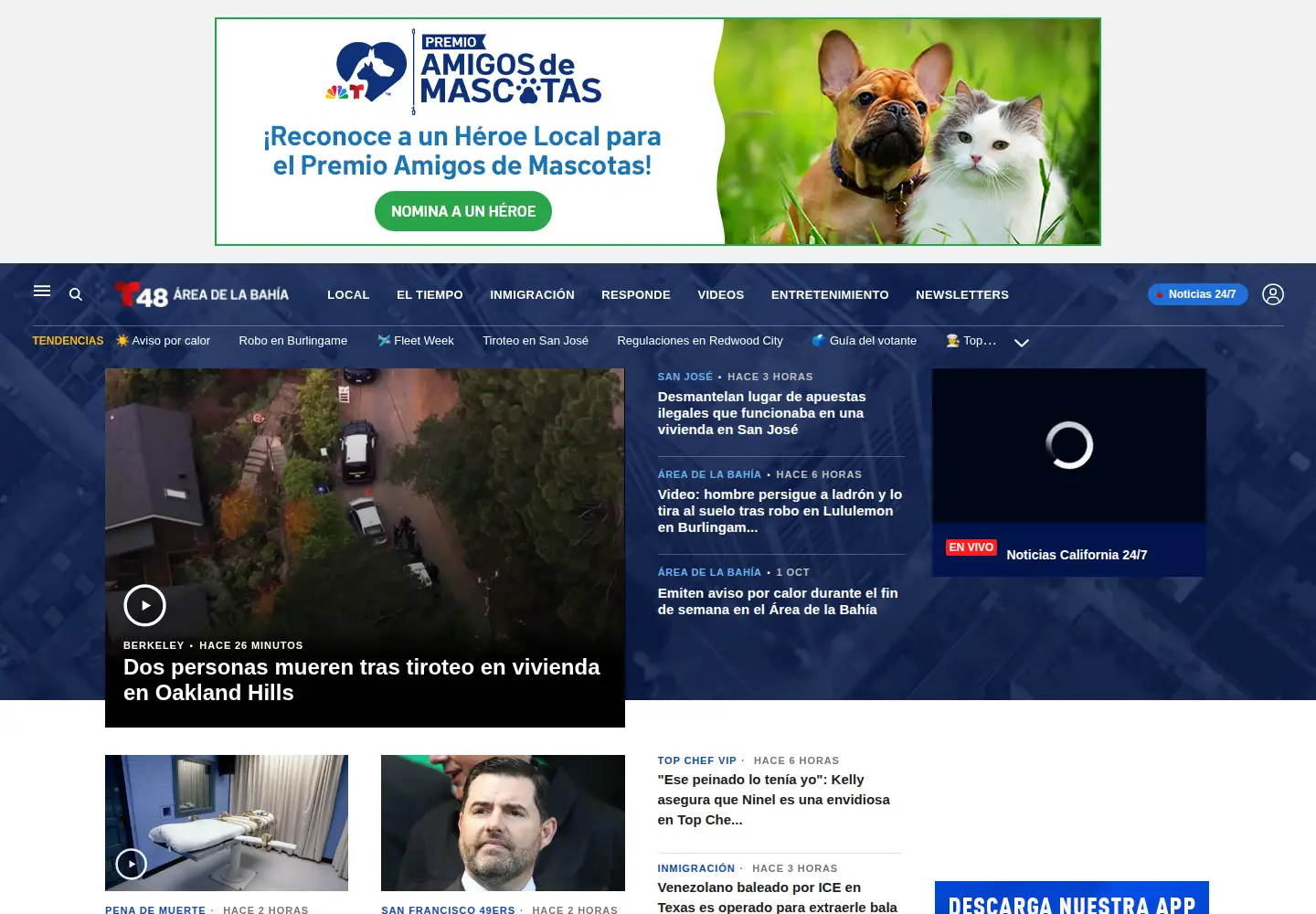 Captured homepage of telemundoareadelabahia.com in the current scan