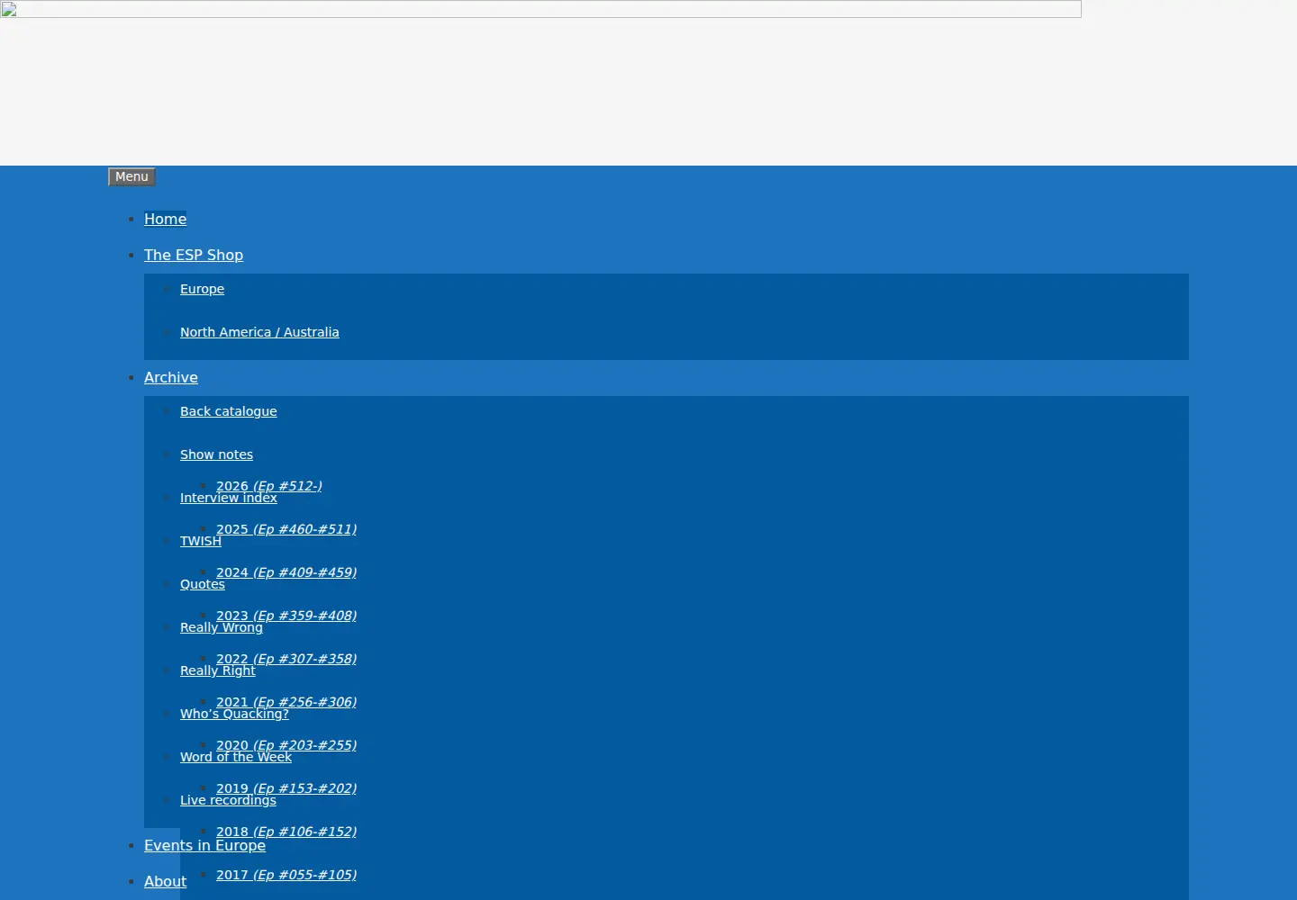 Captured homepage of theesp.eu in the current scan