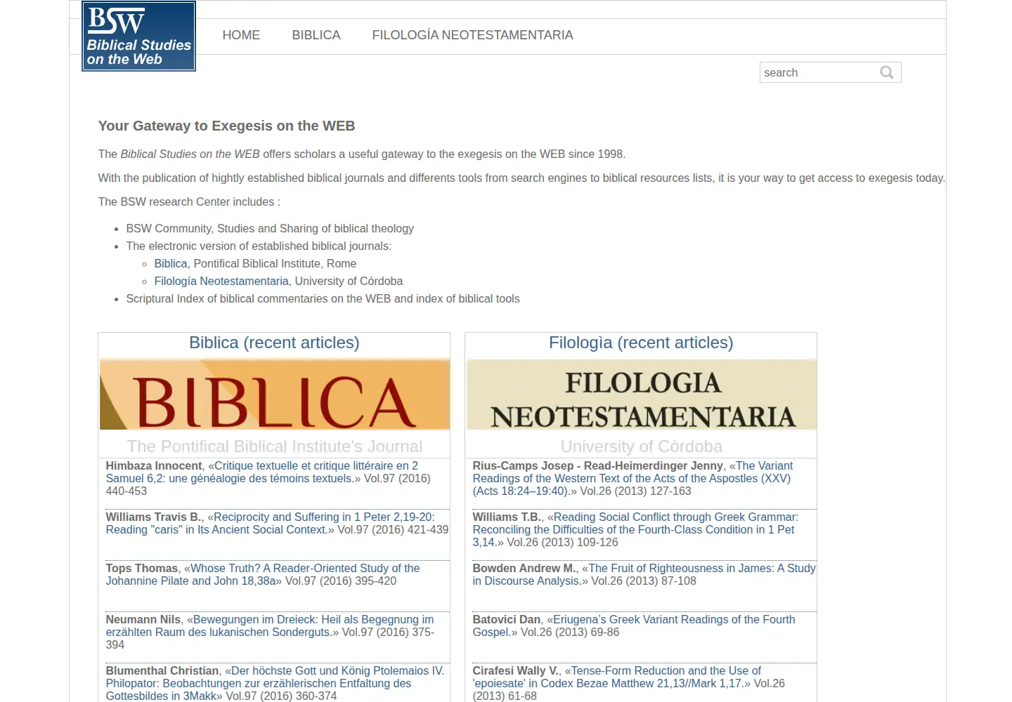 Screenshot of bsw.org