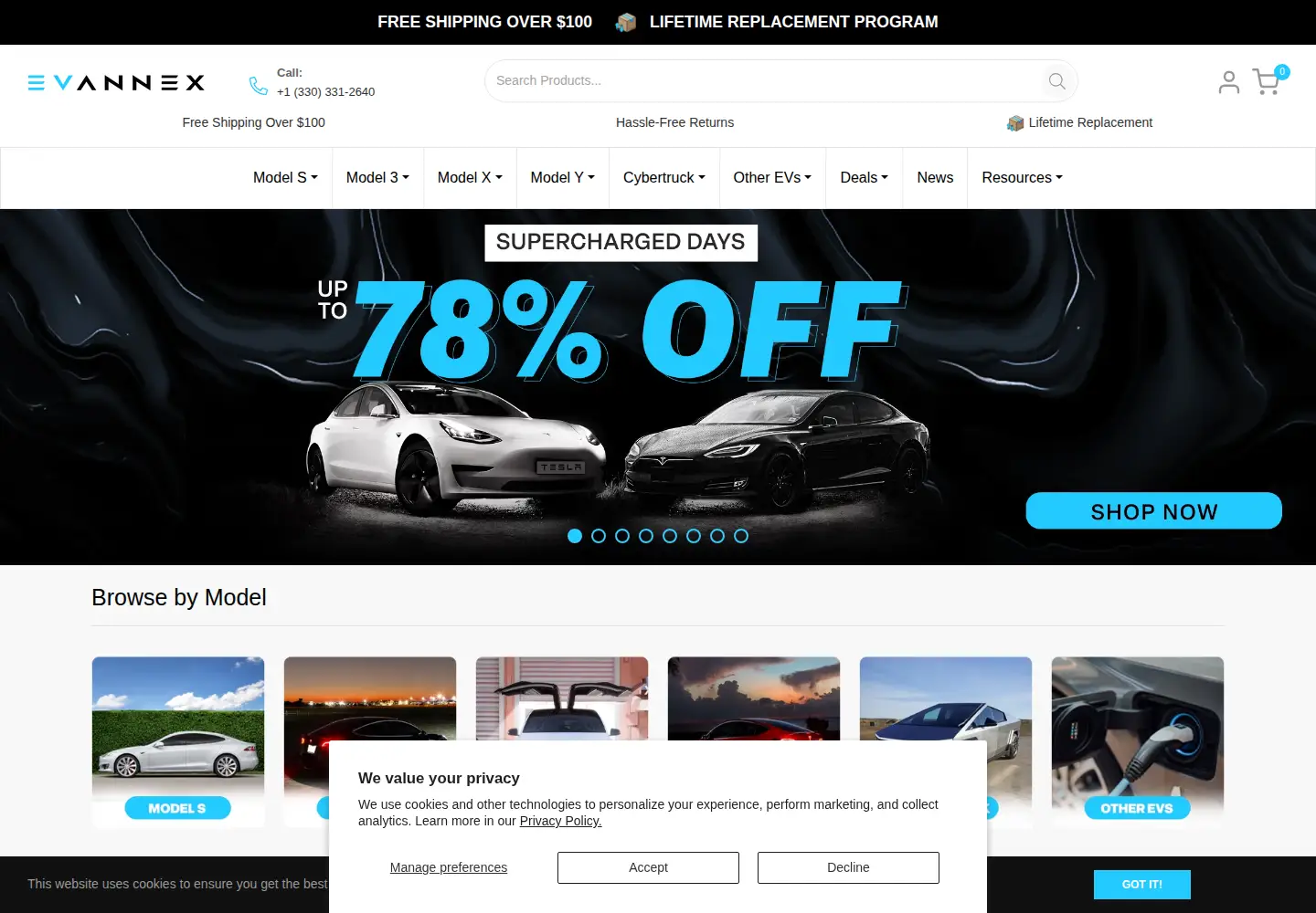 Screenshot of evannex.com
