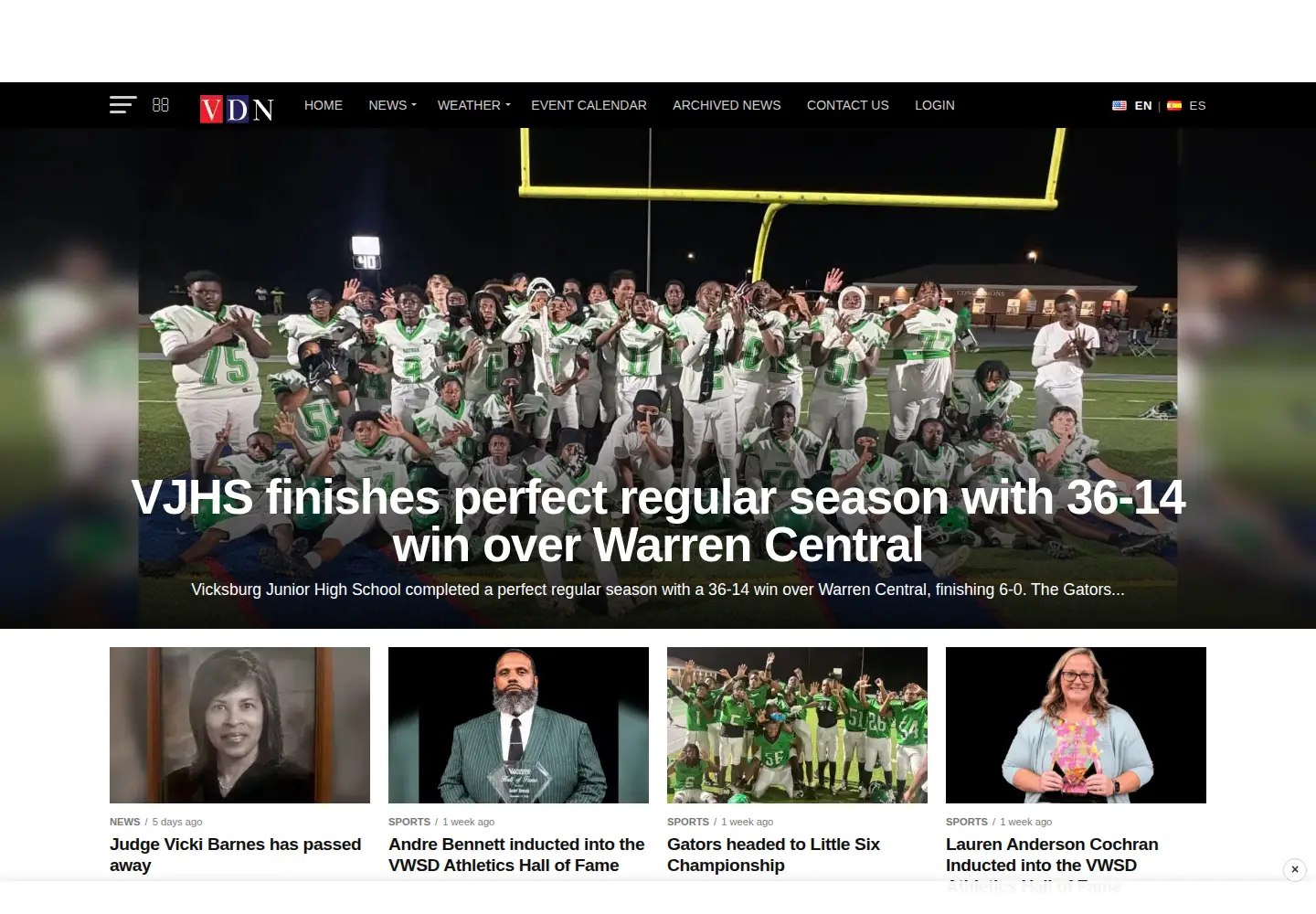 Screenshot of vicksburgnews.com