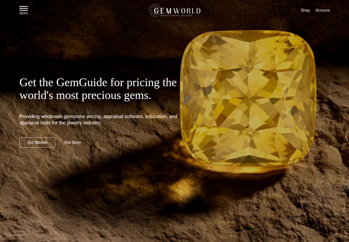 Captured homepage of gemguide.com in the current scan