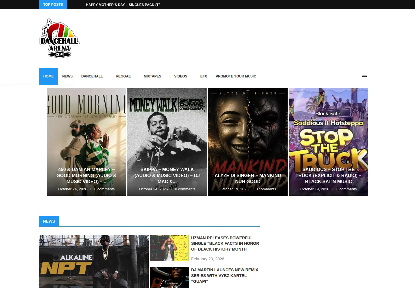 Screenshot of dancehallarena.com