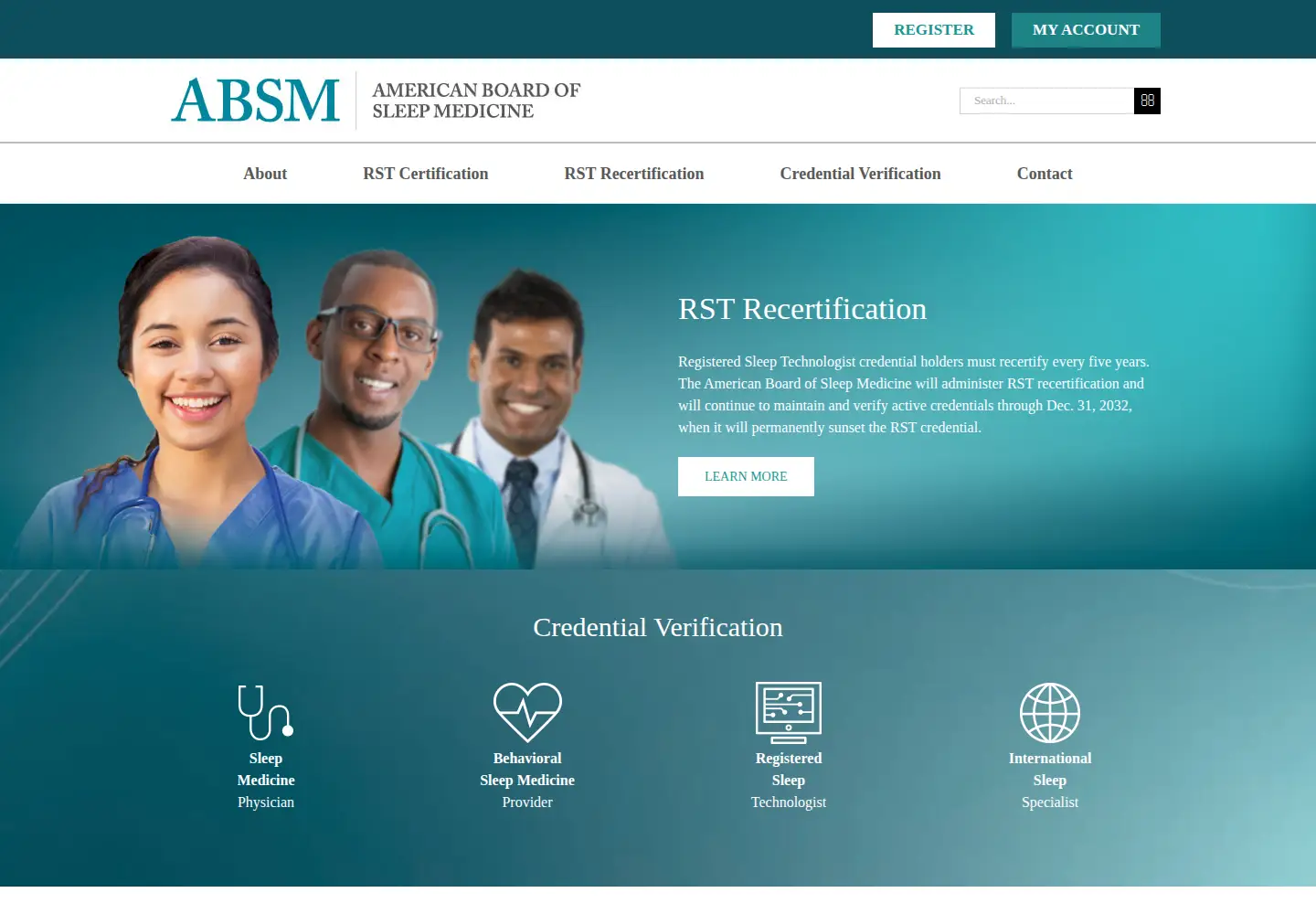 Captured homepage of absm.org in the current scan
