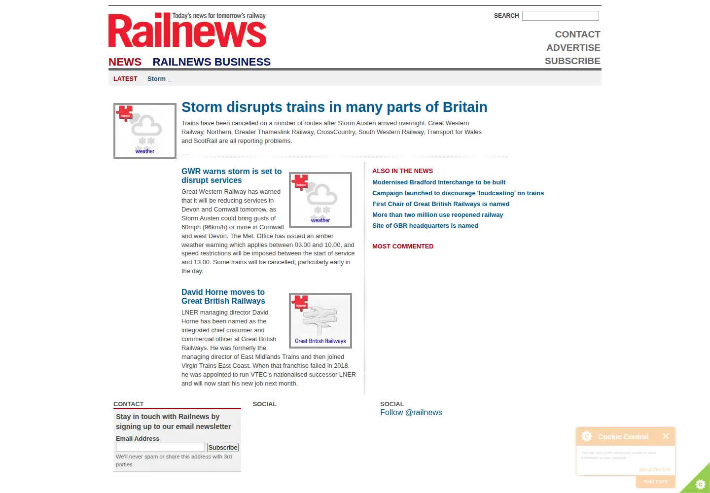 Screenshot of railnews.co.uk