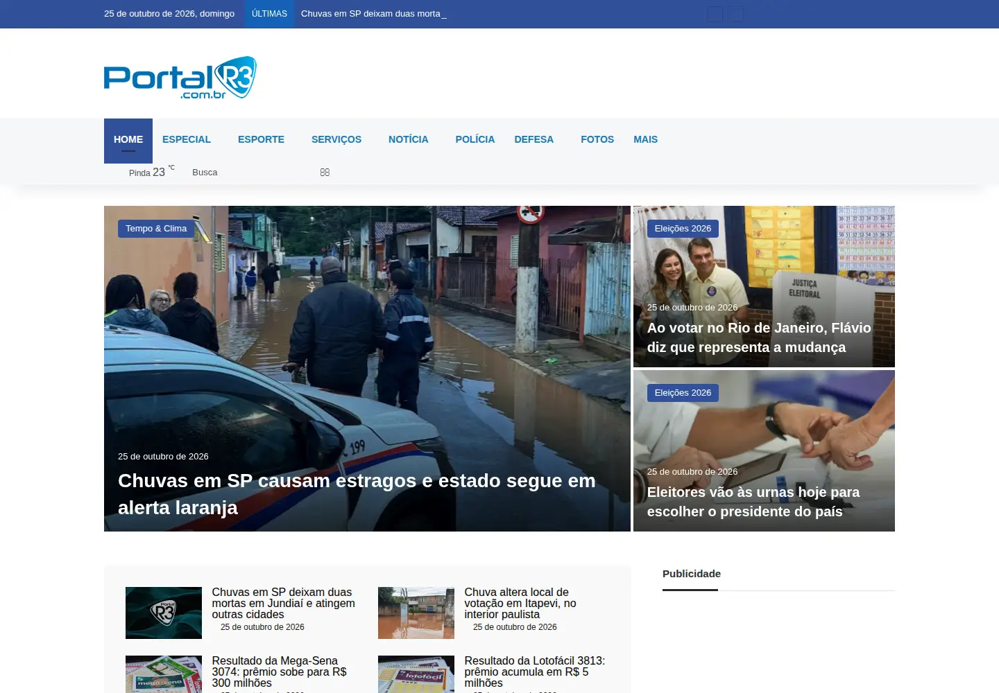 Captured homepage of portalr3.com.br in the current scan