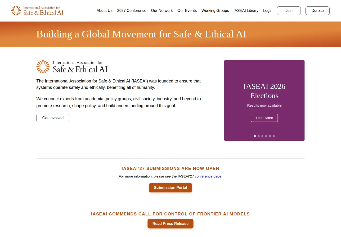 Screenshot of iaseai.org