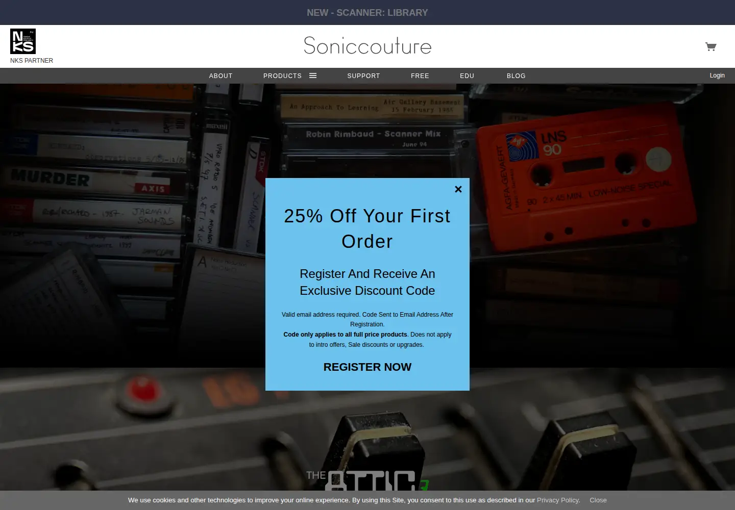 Captured homepage of soniccouture.com in the current scan