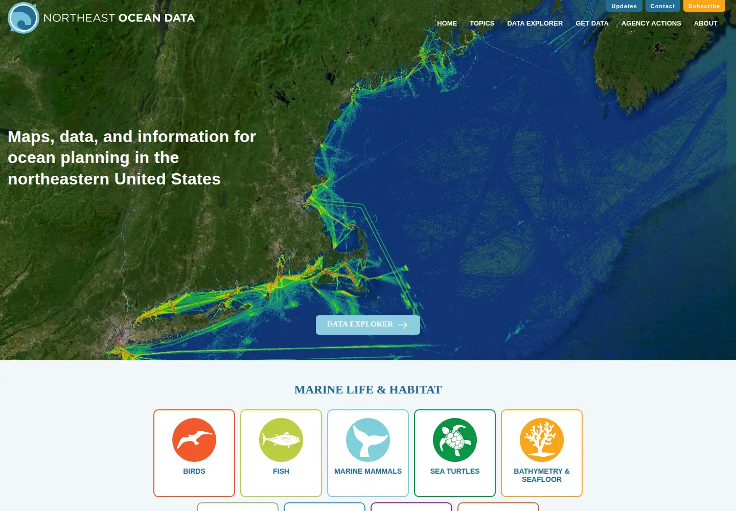 Screenshot of northeastoceandata.org
