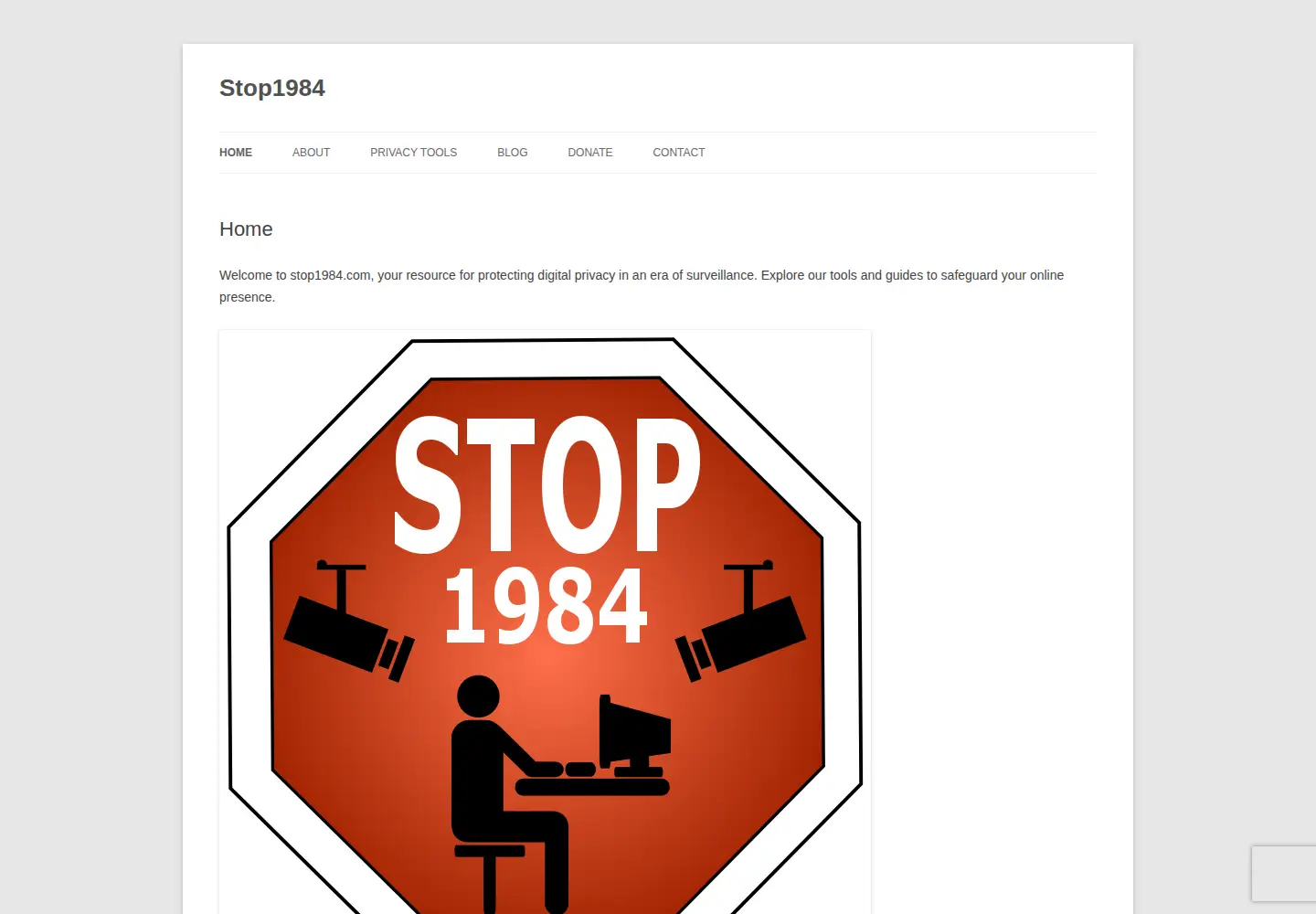 Screenshot of stop1984.com