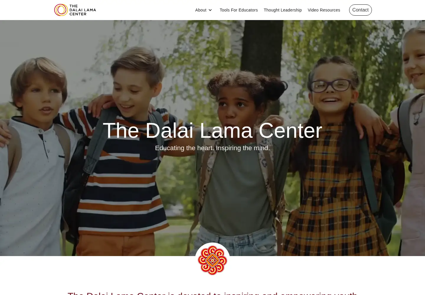Screenshot of dalailamacenter.org