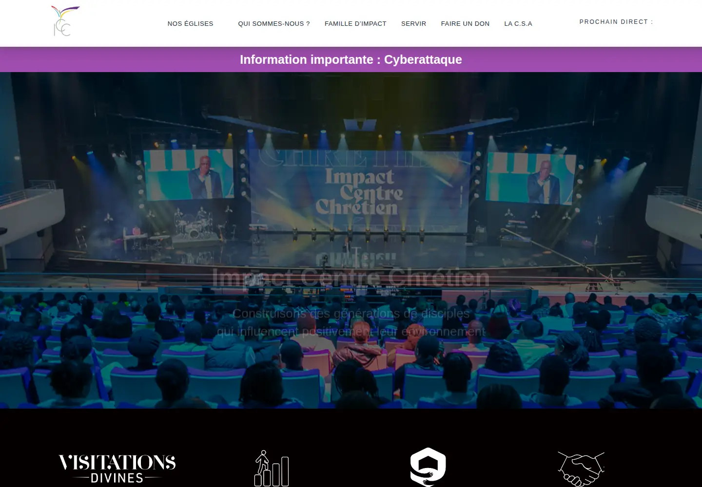 Captured homepage of impactcentrechretien.com in the current scan